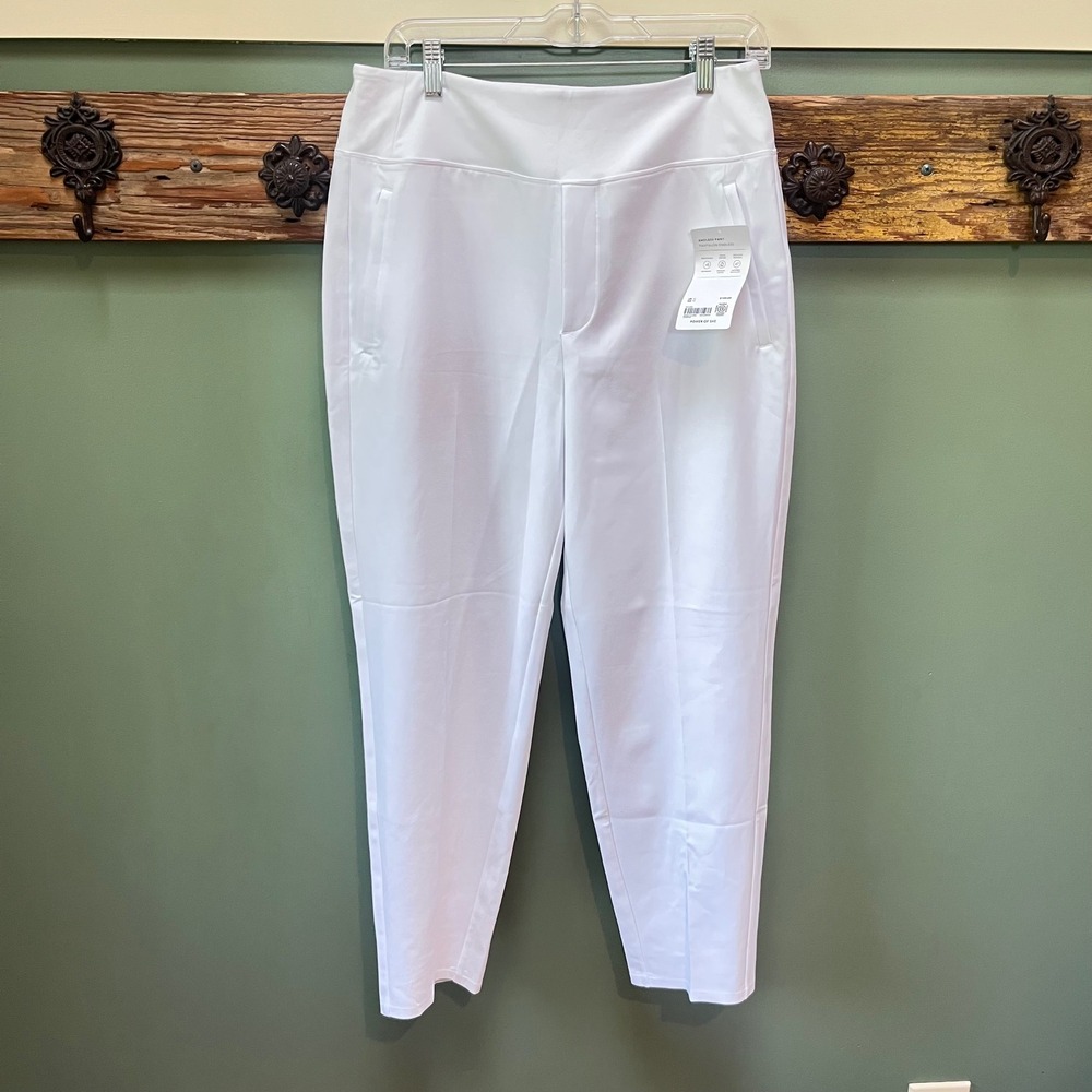 Athleta Endless Pant White Tapered High Rise Recycled Trousers Size 10 NEW
